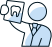 dentist icon holding and glancing tooth image